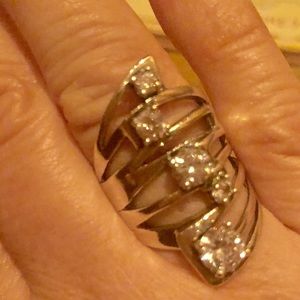 Sterling silver and cubic zirconia ring